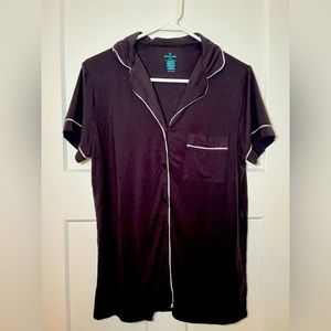 Tommy John Womens PJ set, M, Black with White trim, good pre-owned cond